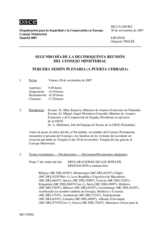 Journal of the Second Day of the 15th Ministerial Council (includes the proceedings of the third and closing sessions as well as all decisions and adopted texts) (es)