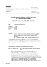 Journal of the Second Day of the 15th Ministerial Council (includes the proceedings of the third and closing sessions as well as all decisions and adopted texts) (fr)