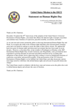 Statement by the Delegation of the United States on Human Rights Day