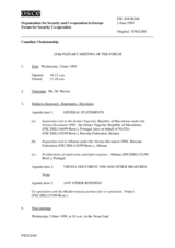 Journal of the 254th Plenary Meeting of the Forum for Security Co-operation