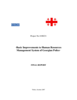 Final report of the project "Basic Improvements to the Human Resources Management System of the Georgian Police" Final report of the project "Basic Improvements to the Human Resources Management System of the Georgian Police"
