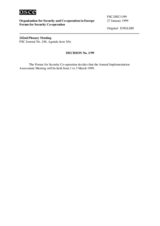Forum for Security Co-operation Decision No. 1/99