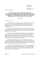 Statement by the Delegation of Kyrgyzstan in response to the address by the Chairman-in-Office, Minister for Foreign Affairs of Finland, His Excellency Ilkka Kanerva