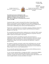 Statement by the Delegation of Canada in response to the address by the Chairman-in-Office, Minister for Foreign Affairs of Finland, His Excellency Ilkka Kanerva