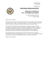 Statement by the Delegation of the United States in response to pardon of five Azerbaijani journalists