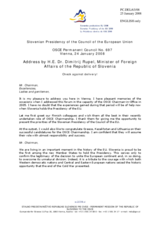 Speech by the Minister of Foreign Affairs of Slovenia, H.E. Dimitrij Rupel