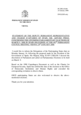 Statement by the Delegation of Spain concerning the upcoming parliamentary elections (9 March 2008)