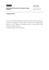 Statement by the Delegation of Kazakhstan in Response to the Address by the Minister for Foreign Affairs of Slovenia, H.E. Dimitrij Rupel (ru)
