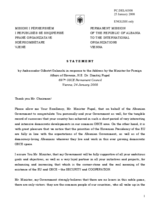 Statement by the Delegation of Albania in Response to the Address by the Minister for Foreign Affairs of Slovenia, H.E. Dimitrij Rupel