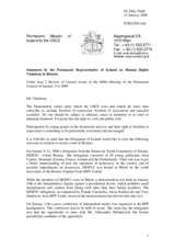 Statement by the Delegation of Iceland on Human Rights Violations in Belarus