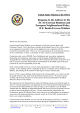 Statement by the Delegation of the United States in response to the Address by Benita Ferrero-Waldner, European Commissioner for External Relations and European Neighbourhood Policy