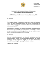 Statement by the Delegation of Montenegro on the Presidential Elections in Montenegro