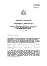 Statement by the Delegation of Afghanistan in response to the Address by Benita Ferrero-Waldner, European Commissioner for External Relations and European Neighbourhood Policy