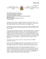 Statement by the Delegation of Canada in response to the report by the Director of the ODIHR, Ambassador Christian Strohal