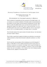 Statement by the Slovenian Presidency of the Council of the European Union on the death penalty in Belarus