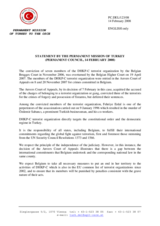 Statement by the Delegation of Turkey in response to the 7 February ruling by The Anvers Court of Appeals in a case against members of the DHKP-C