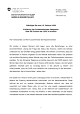 Statement by the Delegation of the Switzerland regarding the future of the OSCE in Kosovo (de)