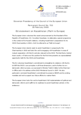 Statement by the Slovenian Presidency of the Council of the European Union on Kazakhstan's "Path to Europe"