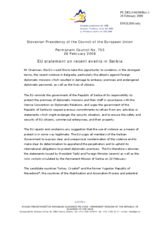 Statement by the Slovenian Presidency of the Council of the European Union on recent events in Serbia