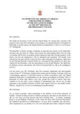 Statement by the Delegation of Serbia on recent events in Serbia