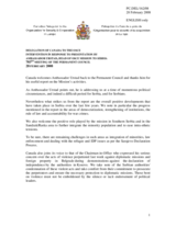 Statement by the Delegation of Canada in response to the Head of the OSCE Mission to Serbia, Ambassador Hans Ola Urstad