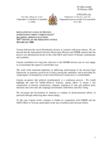 Statement by the Delegation of the Canada on the presidential elections in Armenia on 19 February 2008