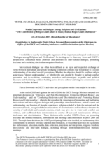 Contribution by Ambassador Ömür Orhun, Personal Representative of the Chairman-in-Office of the OSCE on Combating Intolerance and Discrimination against Muslims