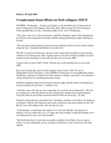 Article quoting the Head of the OSCE Mission to Croatia on issue of Serb refugees return