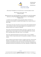 Statement by the Slovenian Presidency of the Council of the European Union on the Presidential Elections in the Russian Federation