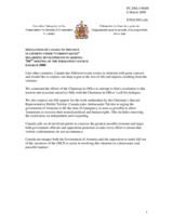 Statement by the Delegation of Canada on the situation in Armenia following the presidential elections