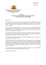 Statement by the Delegation of Bulgaria on the final meeting of the Regional Table of the Stability Pact for South Eastern Europe and the first meeting of the Regional Co-operation Council, held in Sofia on 27 February 2008