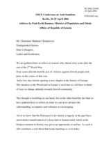 Address by Paul-Eerik Rummo, Minister of Population and Ethnic Affairs of the Republic of Estonia Address by Paul-Eerik Rummo, Minister of Population and Ethnic Affairs of the Republic of Estonia