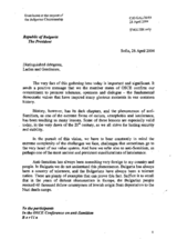 Letter from Georgi Parvanov, President, Republic of Bulgaria Letter from Georgi Parvanov, President, Republic of Bulgaria