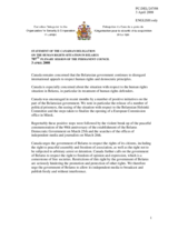 Statement by the Delegation of Canada on Belarus