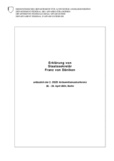 Statement by Switzerland State Secretary Franz von Däniken (de)