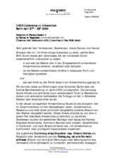 Presentation by Roman A. Rosenstein, Chairman of Anti Defamation (ADL) Committee of Bnai Brith Zurich (de)