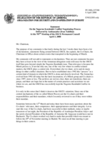 Statement by the Delegation of Armenia on Nagorno Karabakh Conflict Negotiating Process