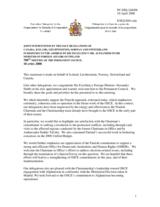 Statement by the Delegation of Canada, also on behalf of Iceland, Liechtenstein, Norway and Switzerland, in response to the address by the Chairman-in-Office, Minister for Foreign Affairs of Finland, Alexander Stubb