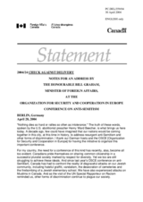 Notes for an address by the Honourable Bill Graham, Minister of Foreign Affairs