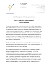 Closing Statement by the Irish Presidency of the European Union Closing Statement by the Irish Presidency of the European Union