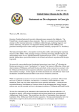 Statement by the Delegation of the United States on Developments in Georgia