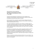 Statement by the Delegation of Canada on Developments in Georgia