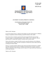 Statement by the Delegation of Norway on Developments in Georgia