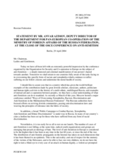 Statement by the Permanent Mission of the Russian Federation Statement by the Permanent Mission of the Russian Federation