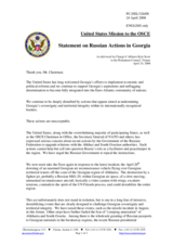 Statement by the Delegation of the United States on the recent events in Georgia