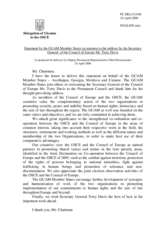 Statement by the Delegation of Ukraine on behalf of the GUAM Member States in response to the address by the Secretary General of the Council of Europe, Terry Davis