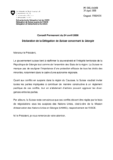Statement by the Delegation of Switzerland on the recent events in Georgia (fr)