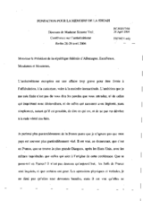 Discours de Madame Simone Veil, Fondation pour la Memoire de la Shoah