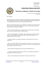 Statement by the Delegation of the United States on the recent events in Georgia
