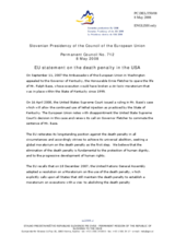 Statement by the Slovenian Presidency of the Council of the European Union on the death penalty in the USA